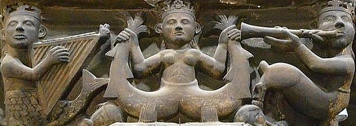 Meermin met kroon, in spiritueel opzicht teken van een geopend kroonchakra -- Kathedraal van Monza, Italie